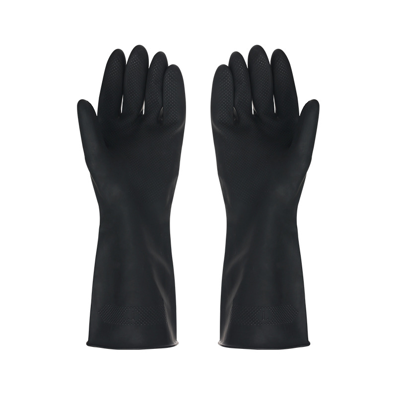 Dish Glove Rubber - 家庭や庭の掃除用の使い捨て手袋,食器洗い機,家庭用の黒いゴム手袋,1ペア