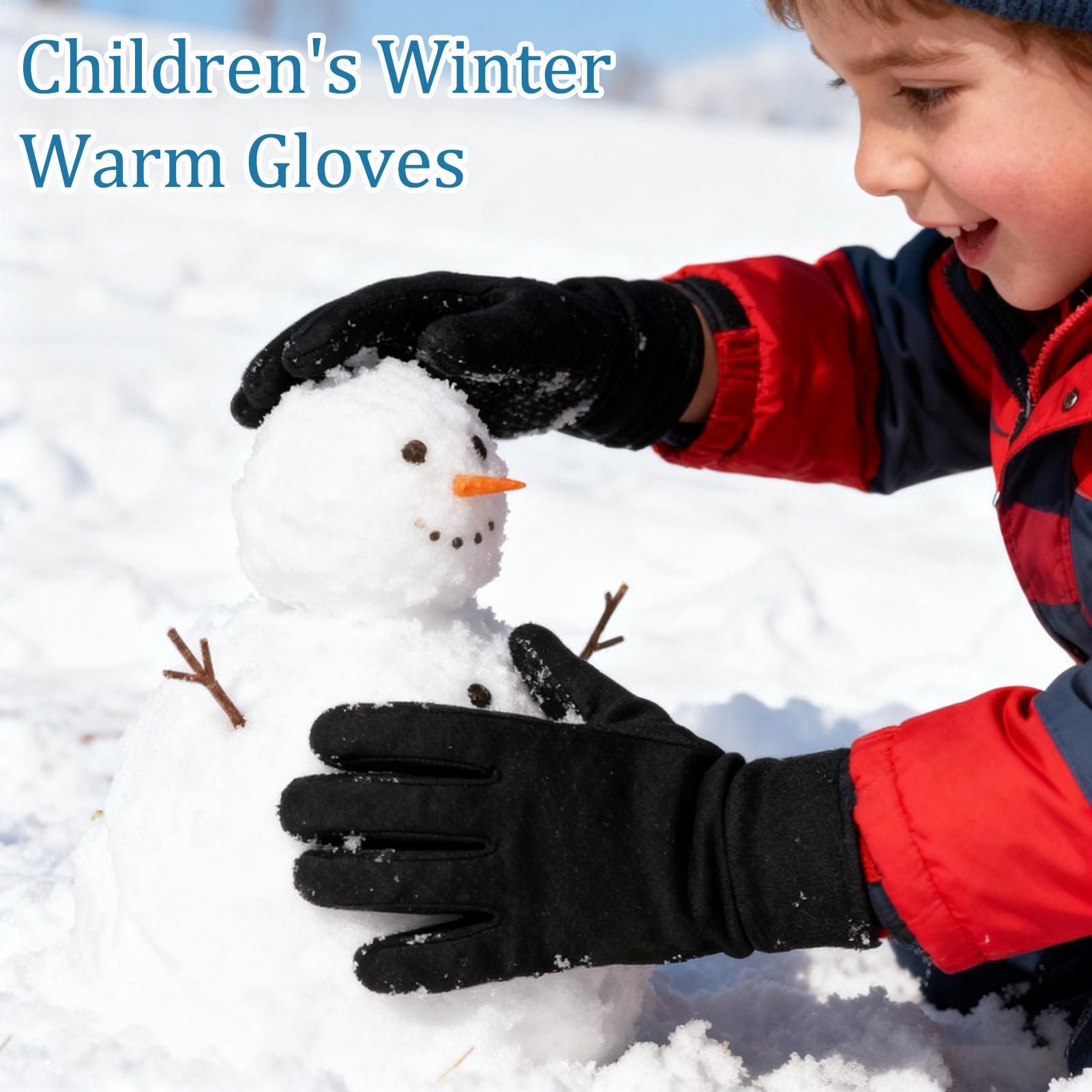 Winter Glove Insulated - 子供用冬用手袋 タッチスクリーン対応 暖かい手袋 子供用断熱ミトン 冬のランニング サイクリング