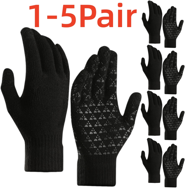 Magic Touch Glove - 男性と女性のための魔法のニットグローブ,フルフィンガー,タッチスクリーン,アウトドアスポーツ,ランニング,ジム,フィットネス,暖かい,冬,1〜5ペア
