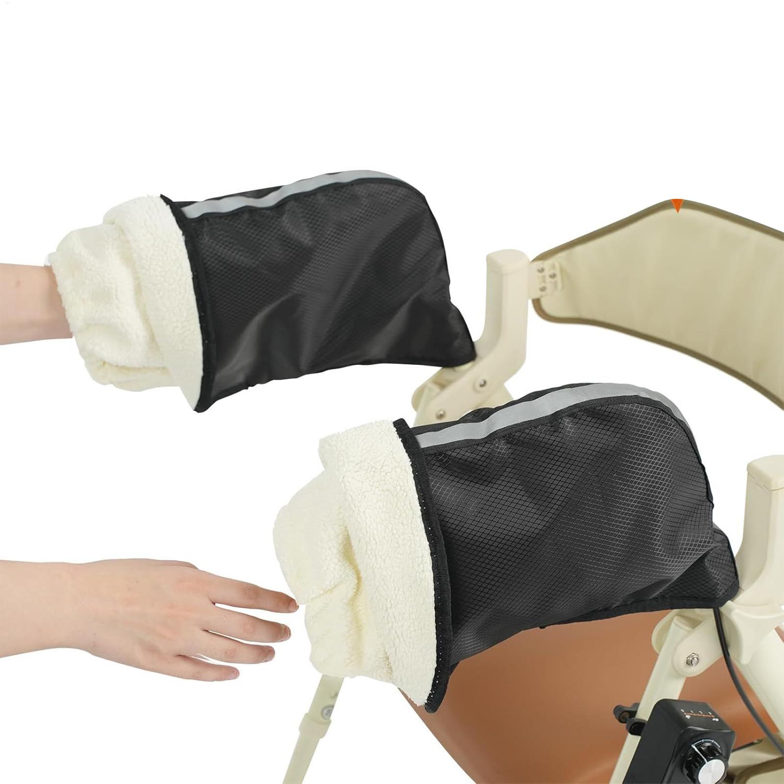Wool Glove Lined - 歩行器用手袋 サーマル 防風 防水 ミトン ベルベット裏地付き