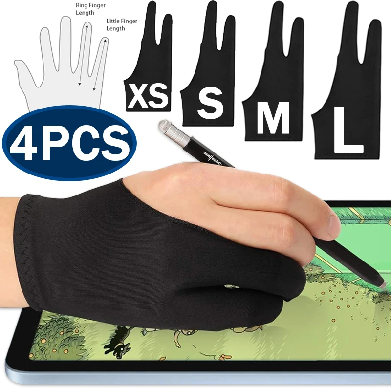 Touchscreen Glove Capacitive - 描画用手袋 パームリジェクション機能付き 2本指グローブ Apple iPad用 静電容量式タブレットスクリーン