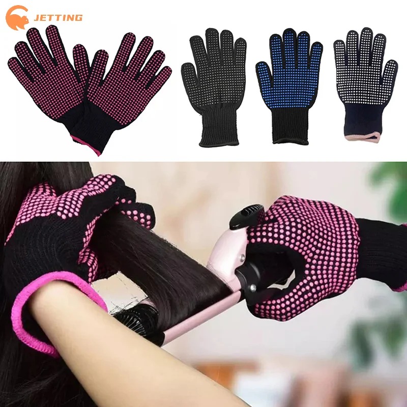 Heat Resistant Glove - 1 個ヘアサロンスタイリング手袋両面ヘアストレートナーパーマカーリング理髪耐熱フィンガーグローブ