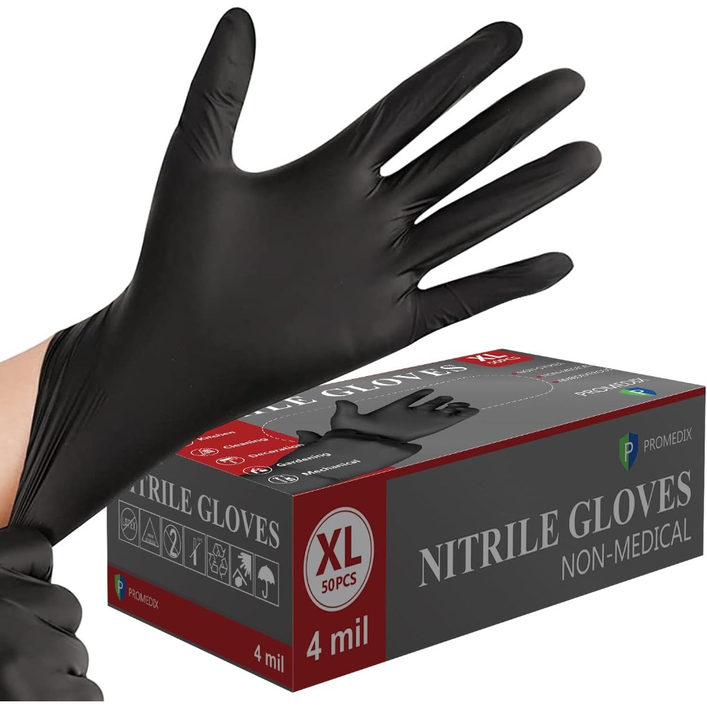 Exam Glove Nitrile - ニトリル使い捨て手袋 4ミル 100枚入り ラテックスフリー パウダーフリー 食品安全