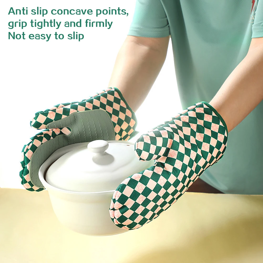 Oven Mitt Silicone - シリコンオーブンミット 耐熱性 厚手 滑り止め キッチン用手袋 断熱手袋