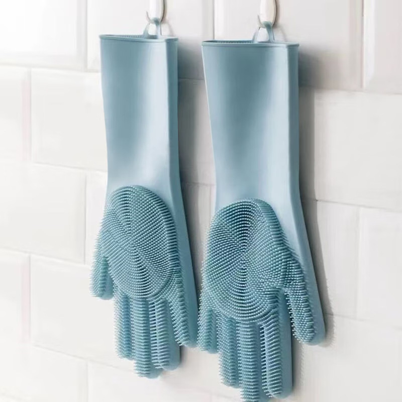 Dish Glove Rubber - シリコン食器洗い用手袋、魔法のバスグローブ、特別な耐久性のある耐摩耗性防水ゴム手袋