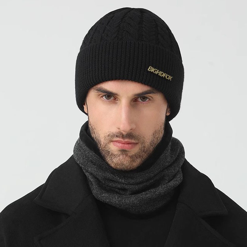Wool Glove Lined - 男性と女性のためのメリノウールニット帽とネッカチーフグローブセット、厚くて暖かい裏地付きビーニー帽子、寒い天候の頭蓋骨キャップ、冬、50%