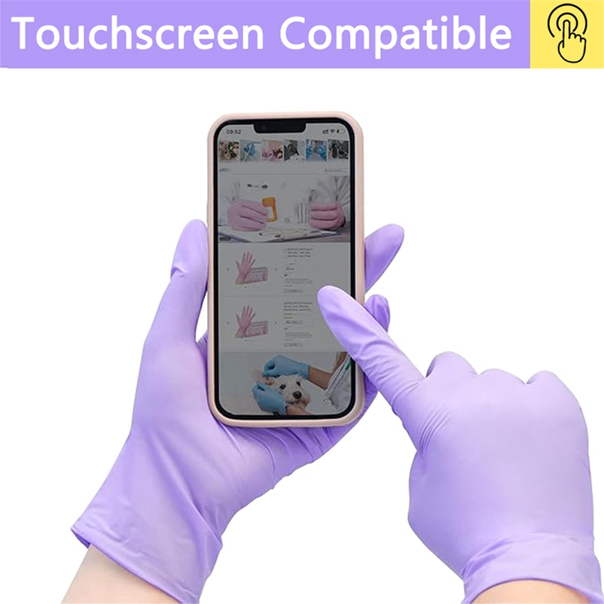 Exam Glove Nitrile - HITL 100枚入り ニトリル検査用手袋 使い捨て ライラックグローブ 食品グレード