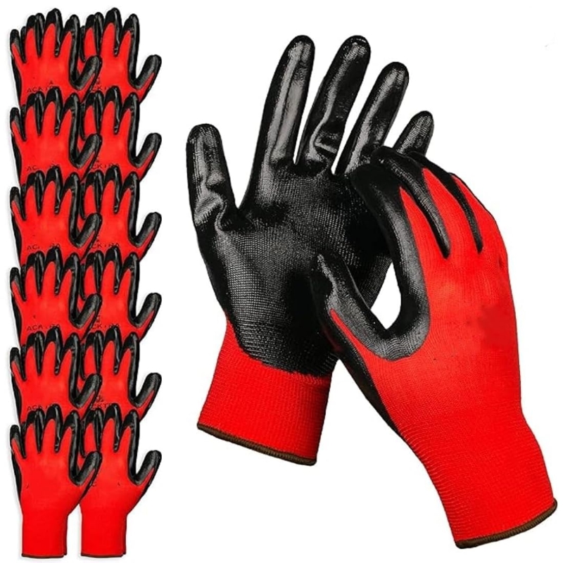 Nitrile Mechanic Glove - 4/20 個ニトリルコーティングされた安全作業手袋シームレスニット PU コーティングされた電気手袋グリップ付き産業機械作業用