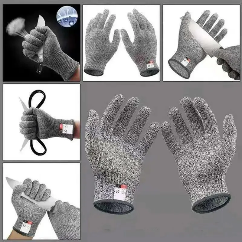 Cut Resistant Glove - レベル 5 HPPE 耐切創手袋キッチンガーデニング耐切創ニット手袋耐棘性耐摩耗性ガラス建物切断用手袋