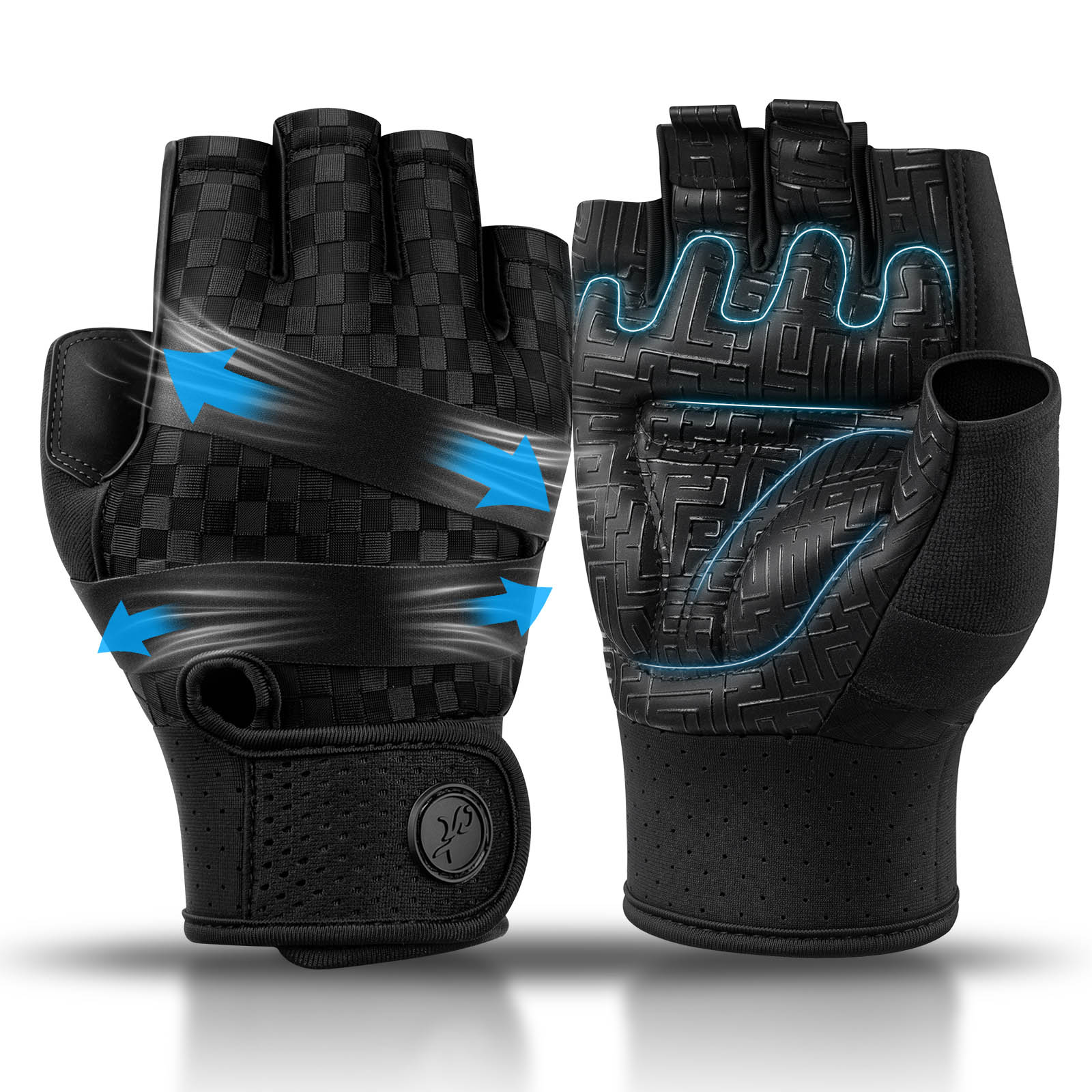 Workout Glove Gym - 男性用ジムグローブ スポーツ多用途通気性ジェルウェイトリフティンググローブ 懸垂、トレーニング、フィットネス、ロードバイク、アウトドアサイクリング用