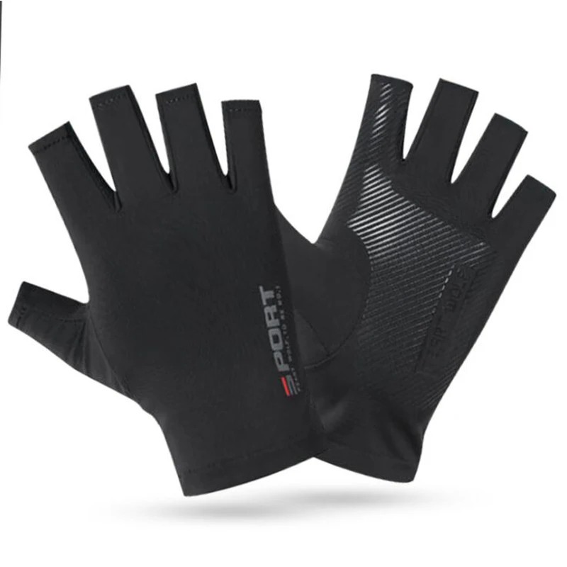 Cycling Glove Padded - 1ペアハーフフィンガーサイクリンググローブ抗スリップ抗汗ゲル自転車乗馬グローブショックプルーフロードマウンテンバイク男性