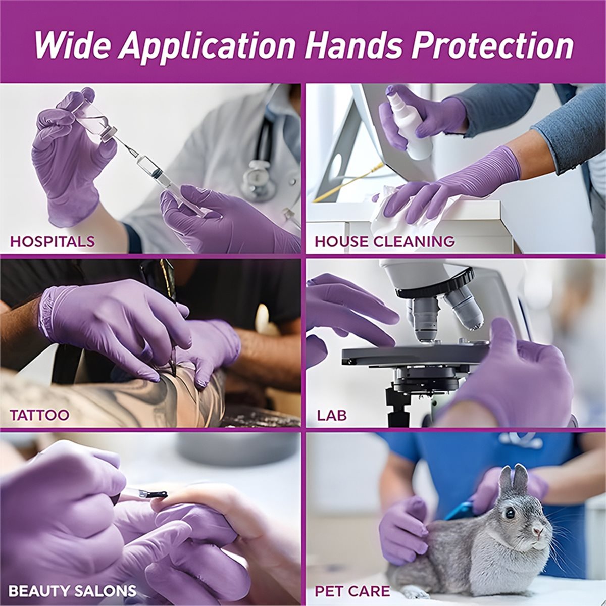 Exam Glove Nitrile - 2026年新製品 ニトリル検査用手袋 100枚入り 使い捨て ライラックグローブ 食品グレード