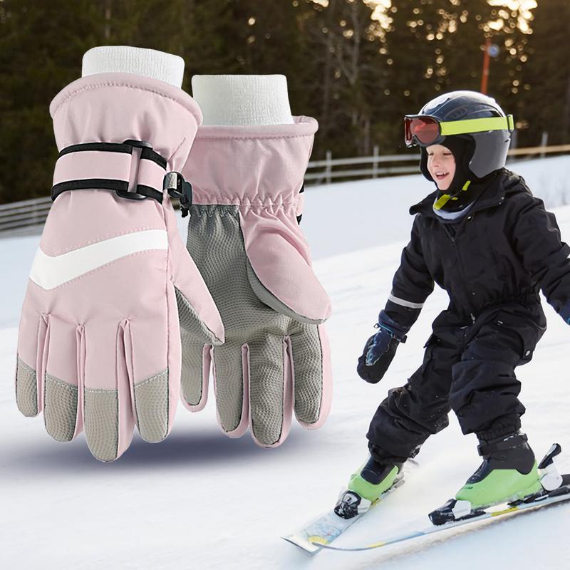 Winter Glove Insulated - 子供用防水断熱スノーボードグローブ、調節可能なウォームグローブ、屋内および屋外アクティビティ用の冬用アクセサリー