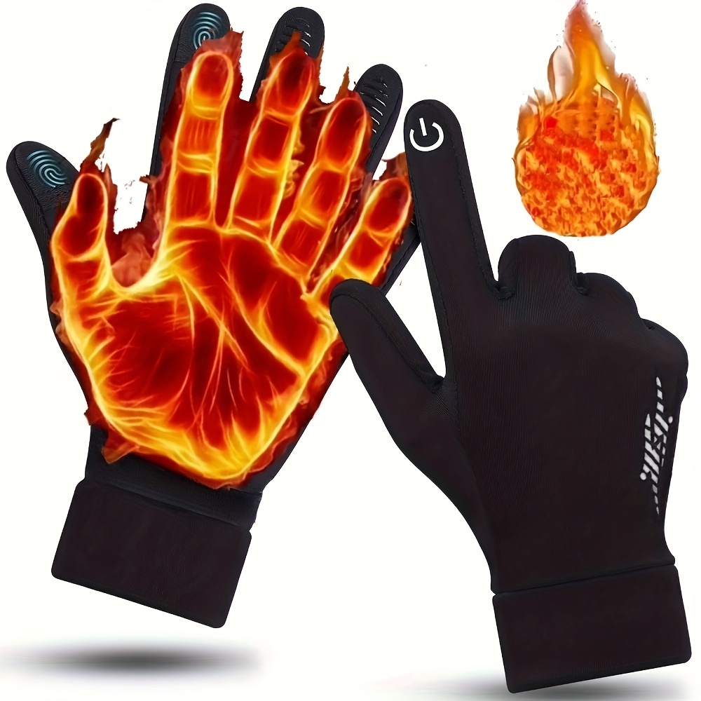 Winter Glove Insulated - 男女兼用 保温防風 タッチスクリーン対応 冬用グローブ ランニング、サイクリング、スキー、ハイキング、アウトドアスポーツに最適