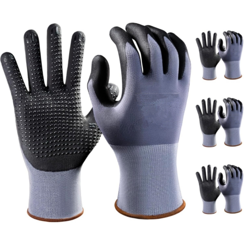 Nitrile Mechanic Glove - マイクロフォーム安全作業用手袋 ナイロンニトリルコーティング 滑り止めグリップ シームレスニット保護手袋 メカニック用自動車修理用手袋