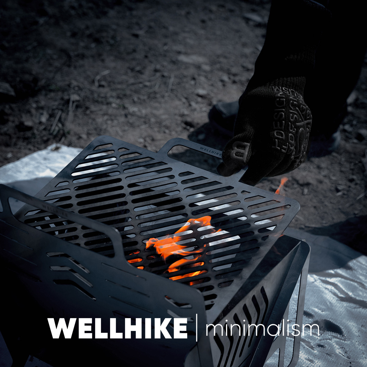 Heat Resistant Glove - 耐熱性と難燃性を備えたキャンプ用手袋、グリル、ベーキング、バーベキュー用シリコンニットオーブンミット、キッチンBBQ用手袋