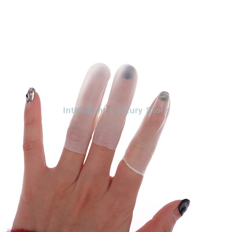 Latex Disposable Glove - 100 個ゴム製滑り止め帯電防止指サック使い捨てラテックス指カバー指先プロテクター手袋ネイルアートツール