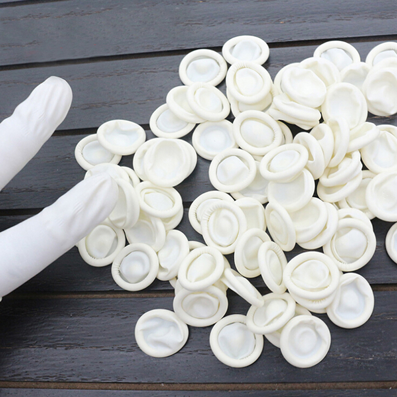 Latex Disposable Glove - 20/100 個使い捨てラテックスゴム指サックセット指先プロテクターグローブ