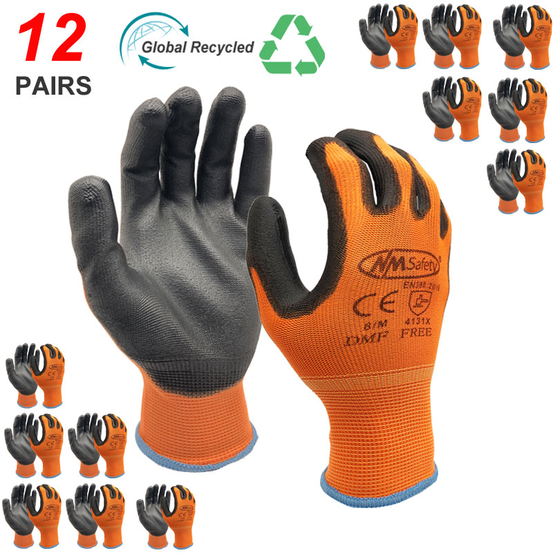 Nitrile Mechanic Glove - Nm安全手袋,12ペア,PU作業用手袋,手のひらの裏地,保護,プロの安全サプライヤー