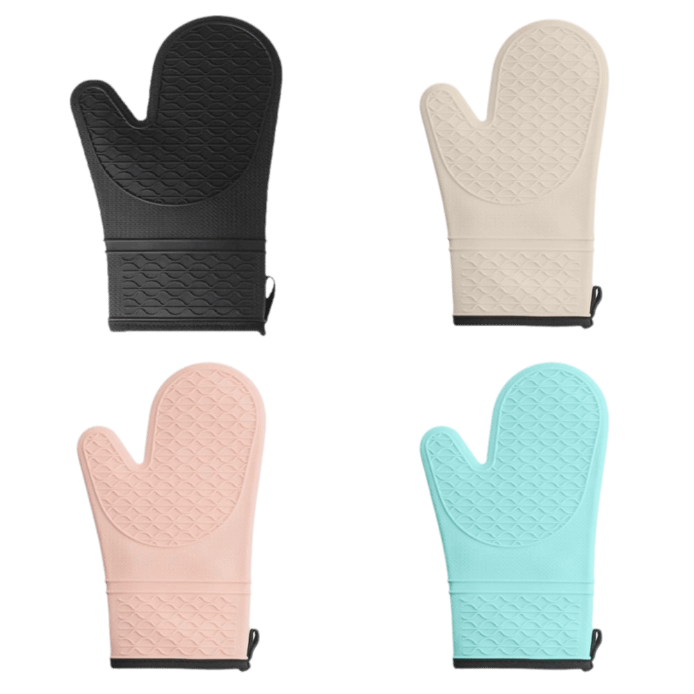 Oven Mitt Silicone - 食品グレードシリコン製オーブンミット、ハニカム滑り止めグリップ、耐熱ミット、丈夫な綿裏地付きキッチンポットホルダー、家庭用