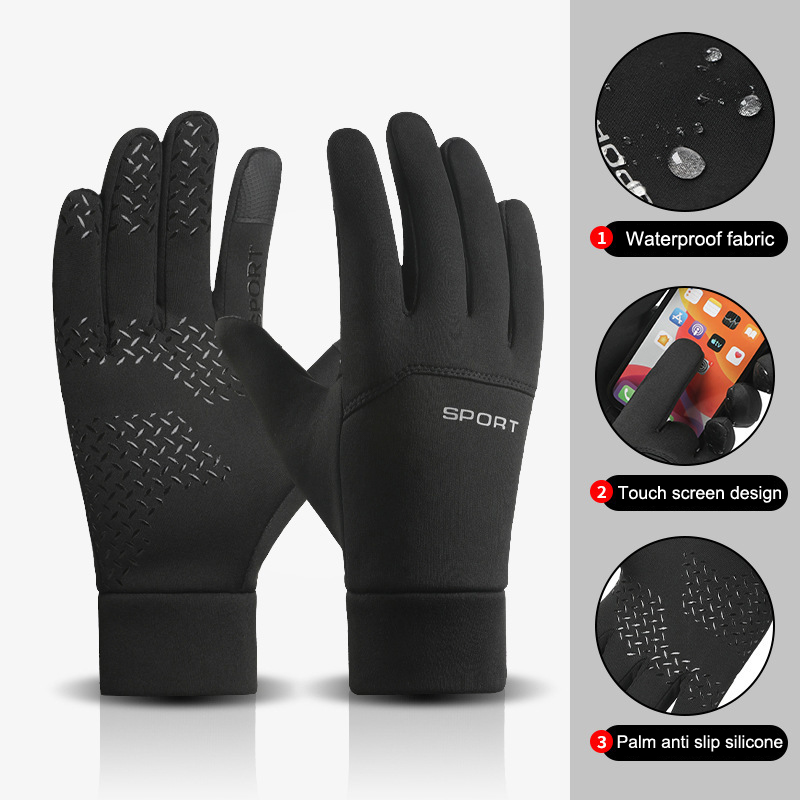 Magic Touch Glove - 男性用フルフィンガーマジックグローブ,アウトドアスポーツ,ランニング,ウォーム,タッチスクリーン,ジム,フィットネス,冬用