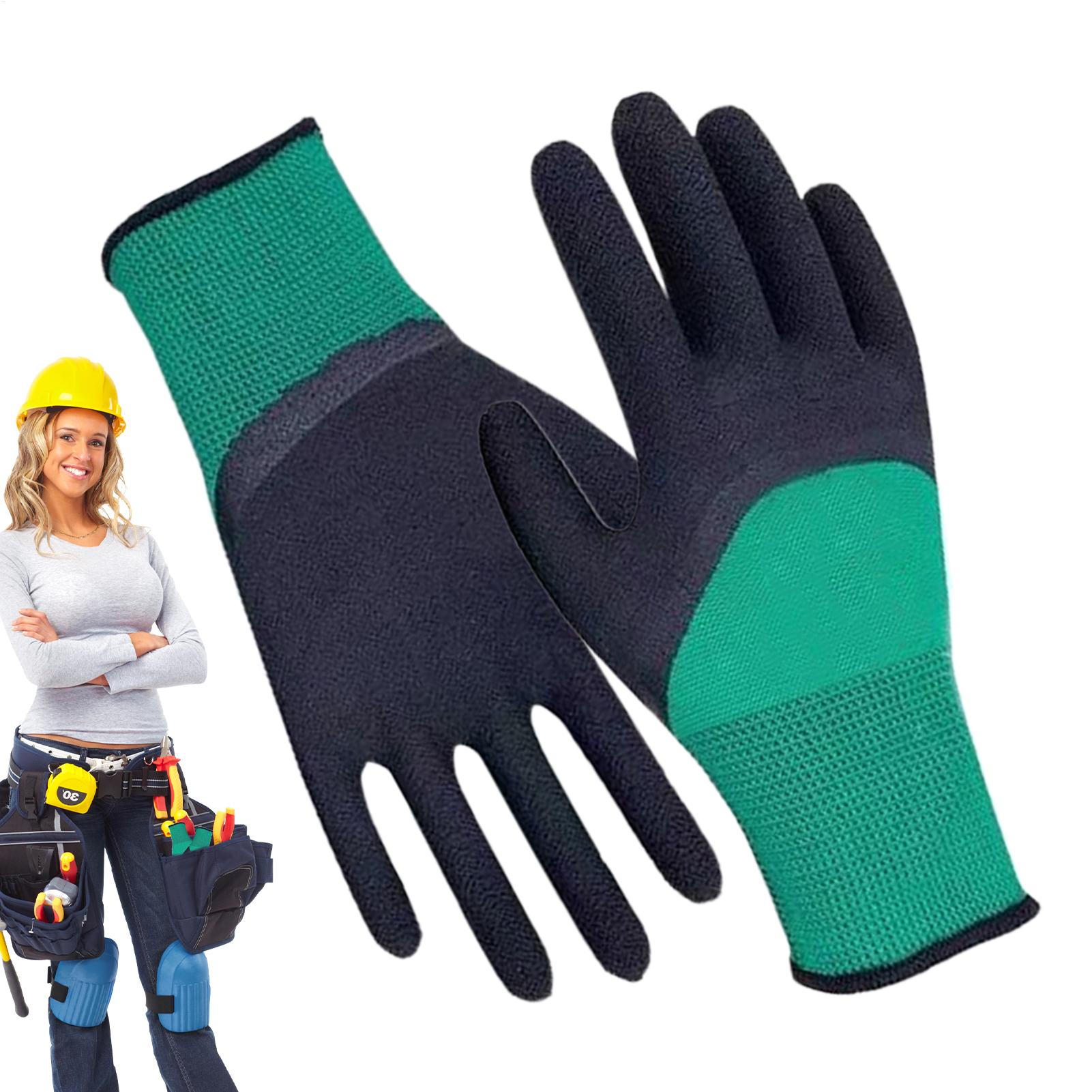Gardening Glove Waterproof - 1 ペアの女性用ガーデニンググローブ庭作業用ガーデングローブ耐穿刺性と棘防止防水ツール屋内/屋外保護用