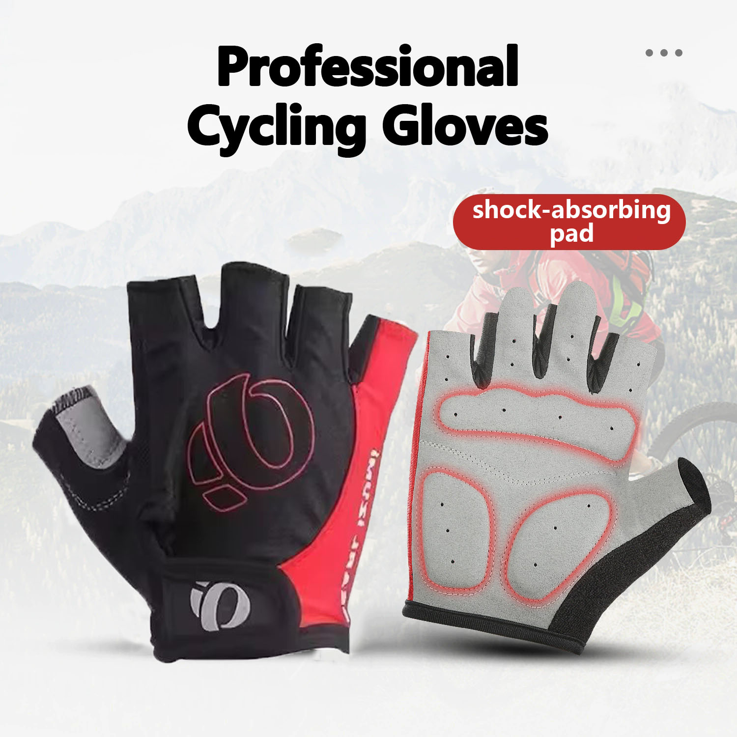 Cycling Glove Padded - 屋外サイクリング衝撃吸収ハーフフィンガーグローブユニセックス用滑り止めマウンテンロードバイクオフロード通気性ハンティンググローブ