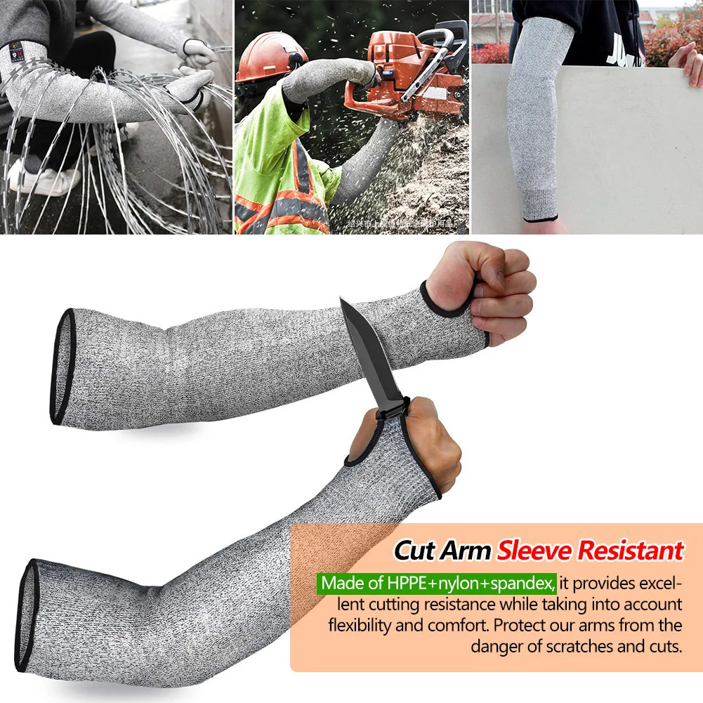 Cut Resistant Glove - Hppe耐切断性保護手袋、安全アームスリーブ、リストガード、手首保護、ガードブレーサー、作業スリーブ、レベル5