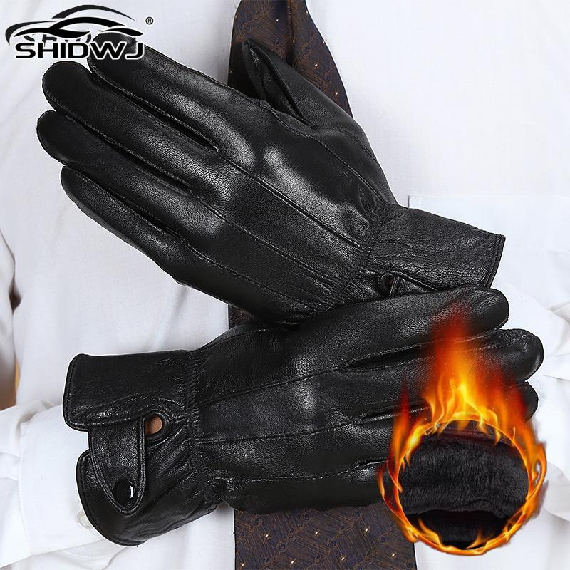 男性用PUレザータクティカルグローブ、防水ミトン、ブラックグ - Leather Driving Glove のレビューと価格