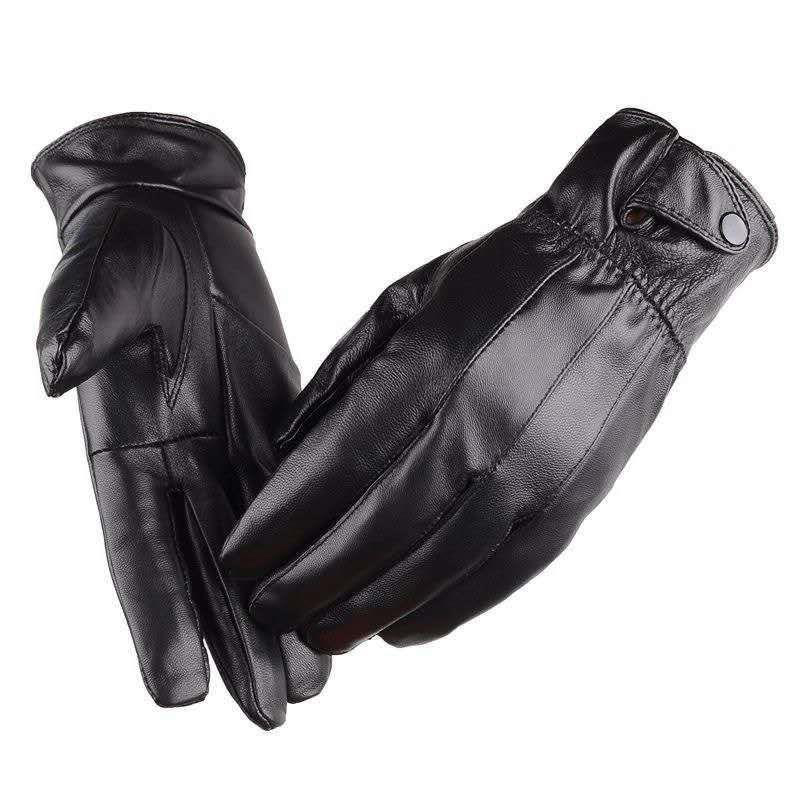 男性用PUレザータクティカルグローブ、防水ミトン、ブラックグ - Leather Driving Glove のレビューと価格