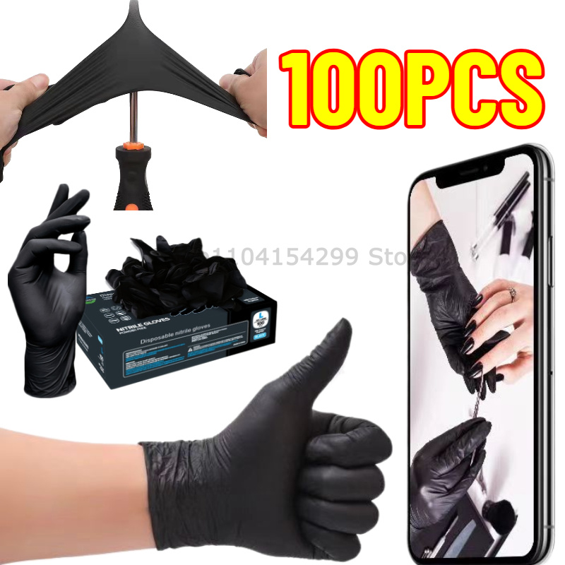 使い捨てニトリル防水手袋食器洗いキッチン家庭用手袋犬洗浄クリ - Nitrile Mechanic Glove のレビューと価格