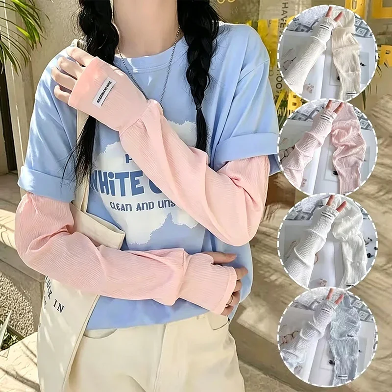 夏用ルーズアイスシルクUVカットスリーブ、フィンガーレスグロ - Fingerless Glove Knit のレビューと価格