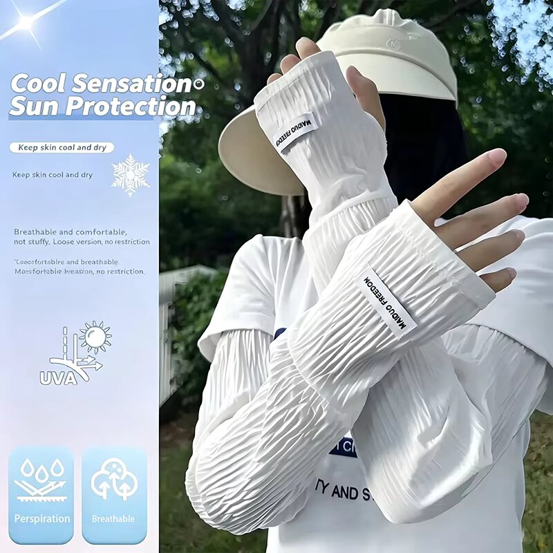 夏用ルーズアイスシルクUVカットスリーブ、フィンガーレスグロ - Fingerless Glove Knit のレビューと価格