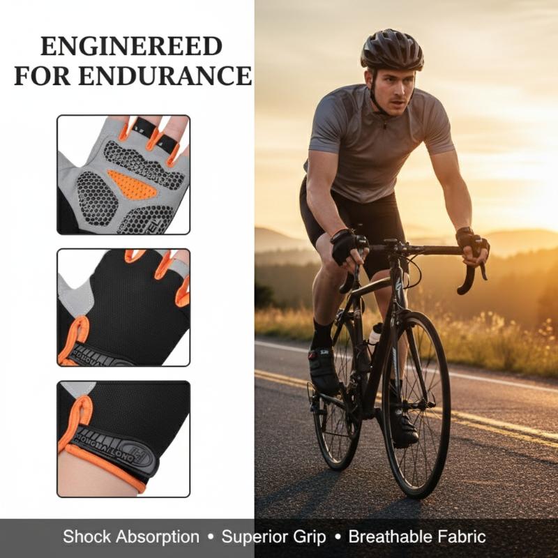 フィンガーレスサイクリンググローブ 滑り止め 軽量 通気性  - Fingerless Glove Knit のレビューと価格