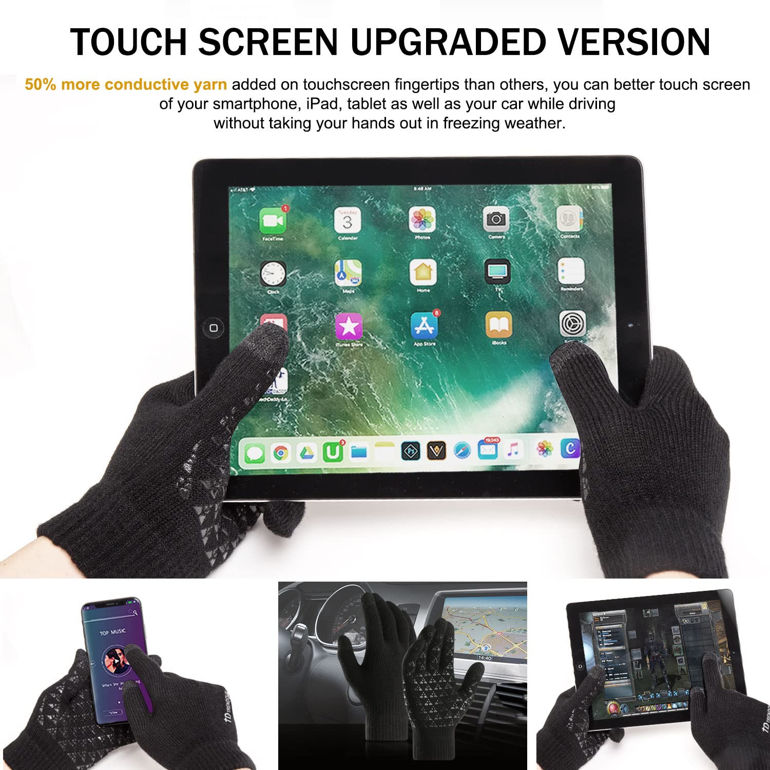 男性と女性のための魔法のニットグローブ,フルフィンガー,タッ - Magic Touch Glove のレビューと価格