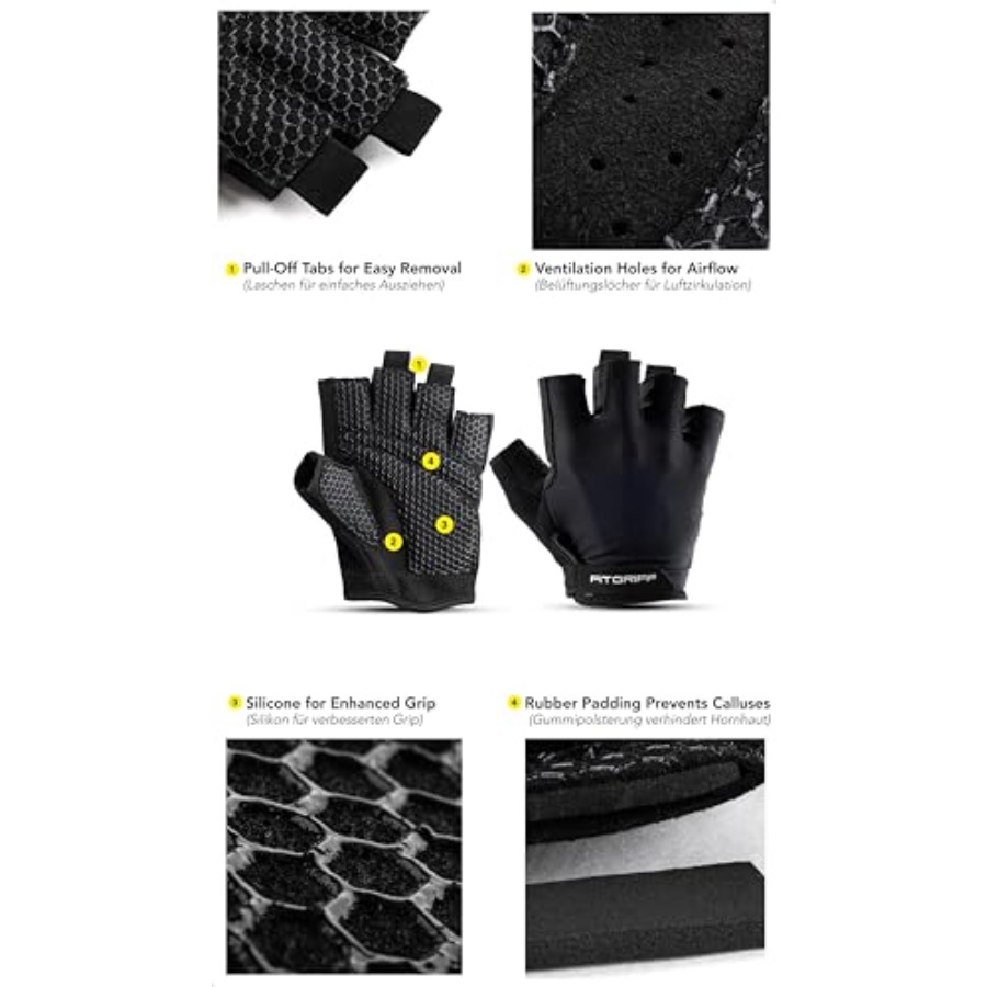 ®   男女兼用パッド入りワークアウトグローブ - ウェイト - Workout Glove Gym のレビューと価格