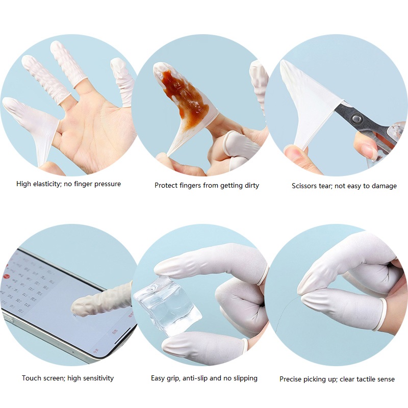 100/200 個パウダーフリー滑り止め指手袋プロテクター使 - Latex Disposable Glove のレビューと価格