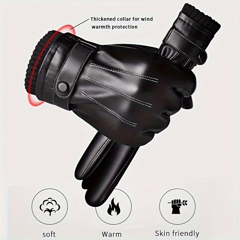 1ペア 冬用手袋 暖かい 運転用 オートバイ フルフィンガー - Leather Driving Glove のレビューと価格
