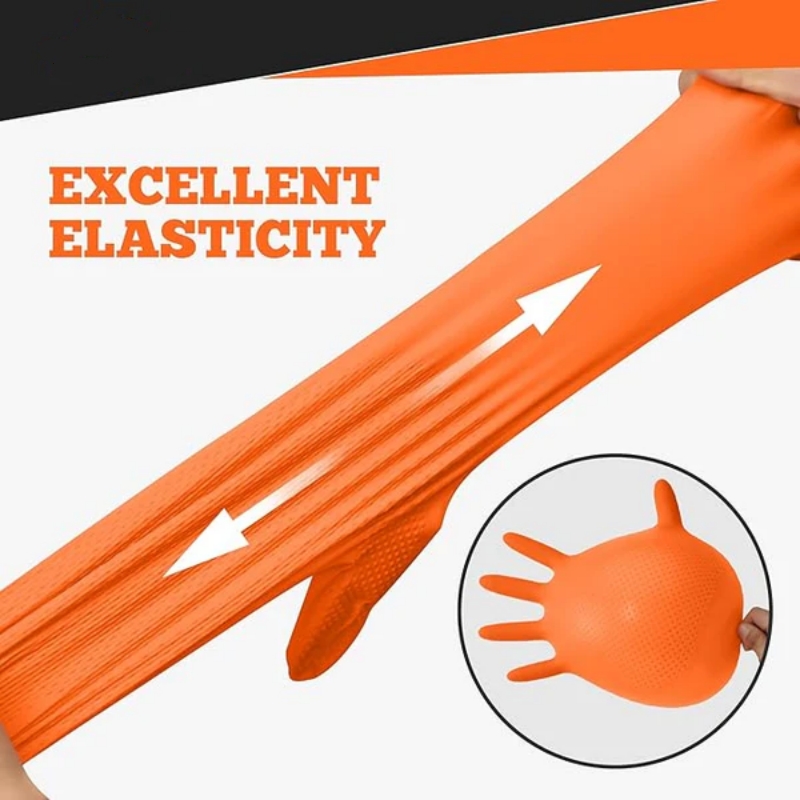 ヘビーデューティーオレンジニトリルグローブ 8ミル 産業用使 - Nitrile Mechanic Glove のレビューと価格