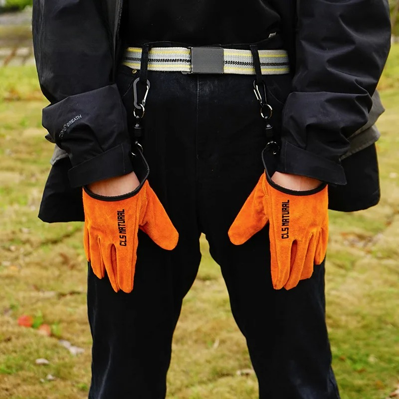 耐熱バーベキューグローブ牛革キャンプ用火事用手袋滑り止めグリ - Heat Resistant Glove のレビューと価格