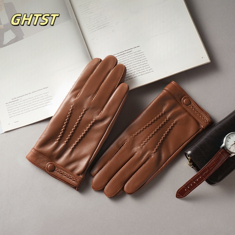 男性用本革手袋,フルフィンガーミトン,防風,黒,茶色,シンプ - Leather Driving Glove のレビューと価格