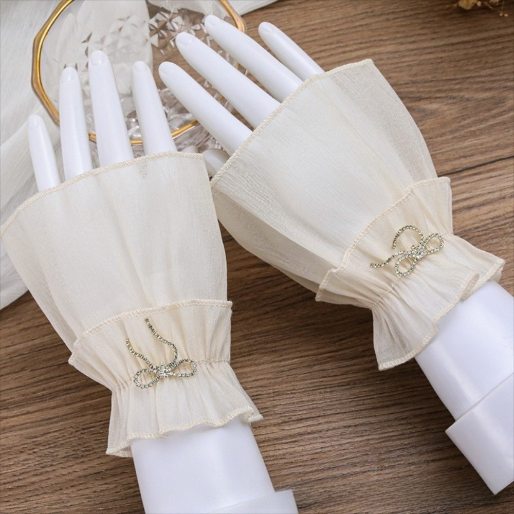 シャーリングプリーツ付き取り外し可能なカフスフィンガーレスグ - Fingerless Glove Knit のレビューと価格