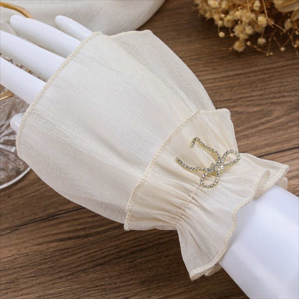 シャーリングプリーツ付き取り外し可能なカフスフィンガーレスグ - Fingerless Glove Knit のレビューと価格