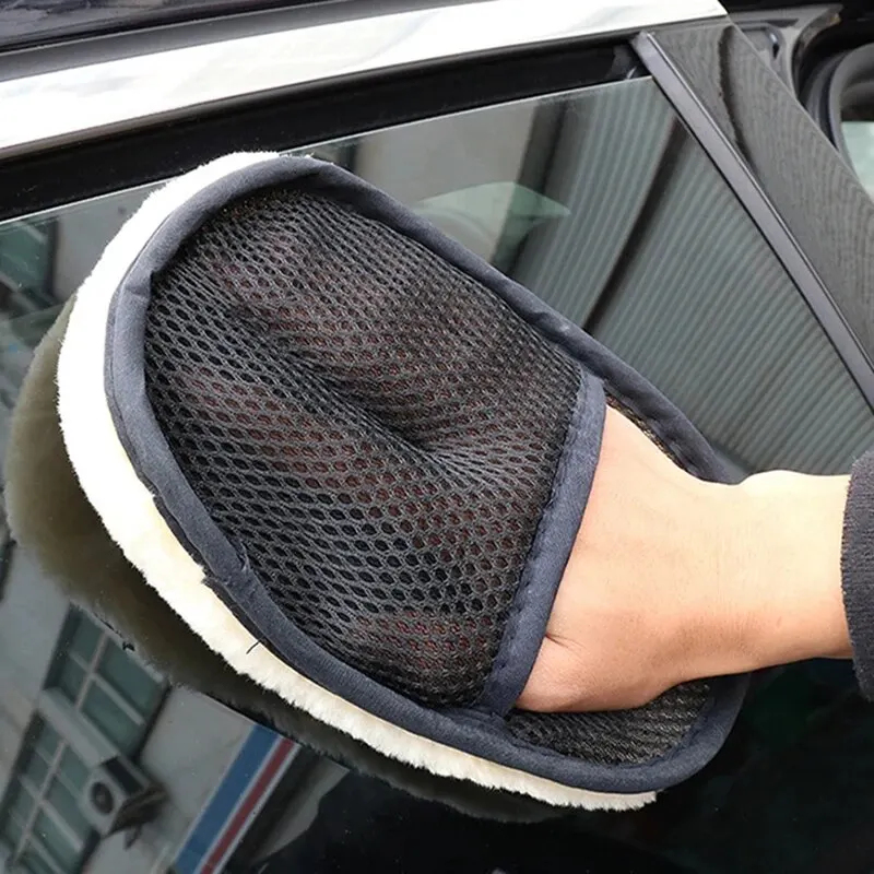 洗車ウール手袋 厚手フリース裏地付きクリーニングブラシ バイ - Wool Glove Lined のレビューと価格