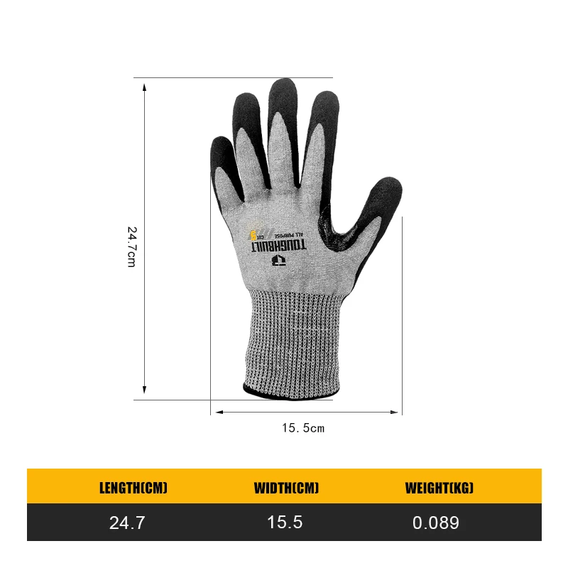 タッチスクリーンワークグローブ、TB-P2-112-5-L、 - Nitrile Mechanic Glove のレビューと価格