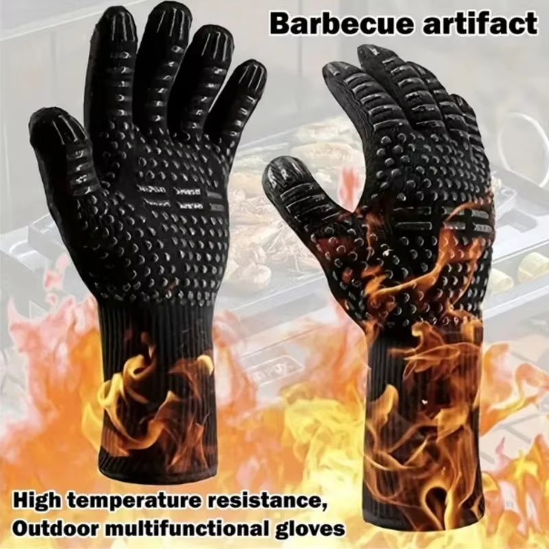 ワンピース BBQ グローブ高温耐性オーブンミット 500  - Oven Mitt Silicone のレビューと価格