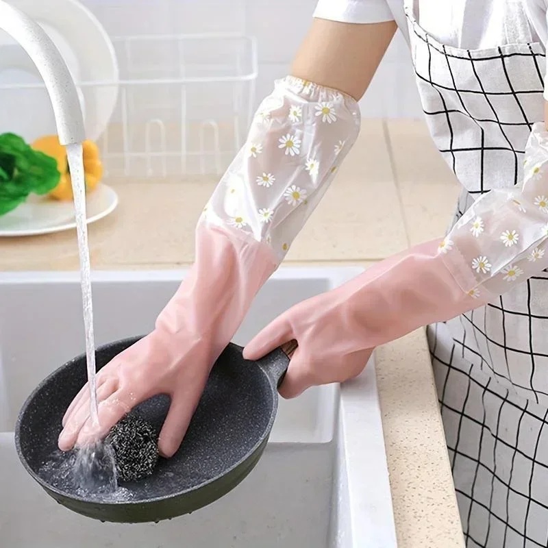 家庭用長袖ゴム手袋食器洗い用手袋キッチンオーブンペットクリー - Dish Glove Rubber のレビューと価格