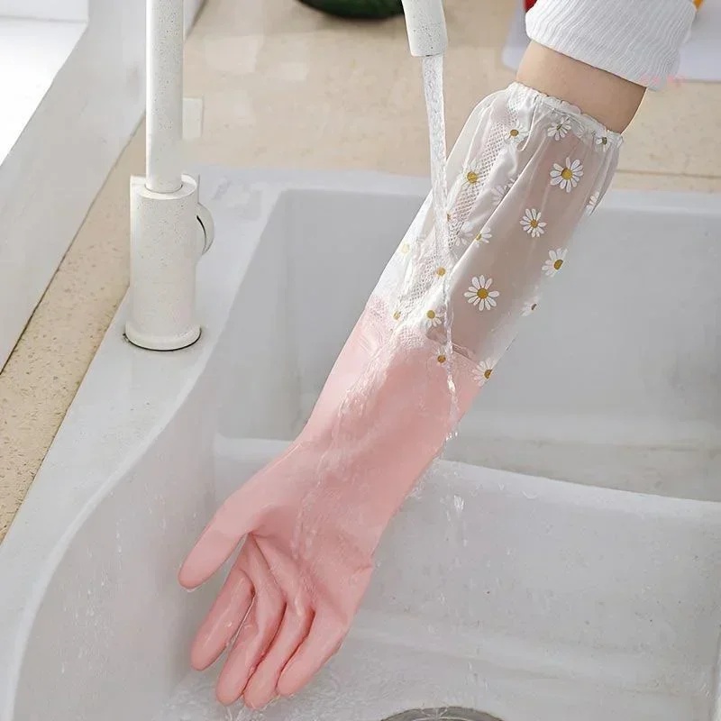 家庭用長袖ゴム手袋食器洗い用手袋キッチンオーブンペットクリー - Dish Glove Rubber のレビューと価格