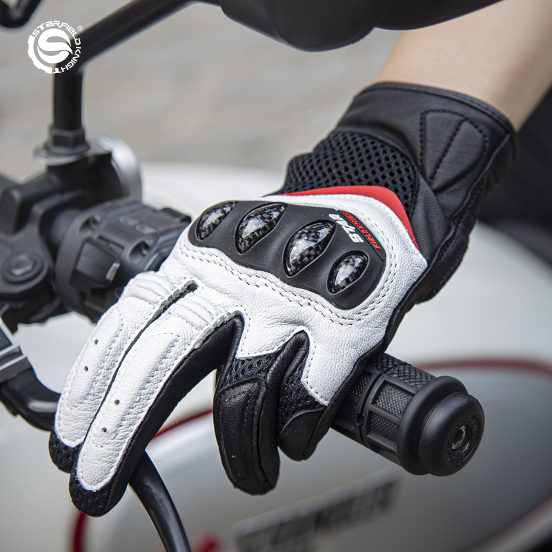 スターフィールドナイト女性用オートバイグローブ山羊革製通気性 - Motorcycle Glove Knuckle のレビューと価格