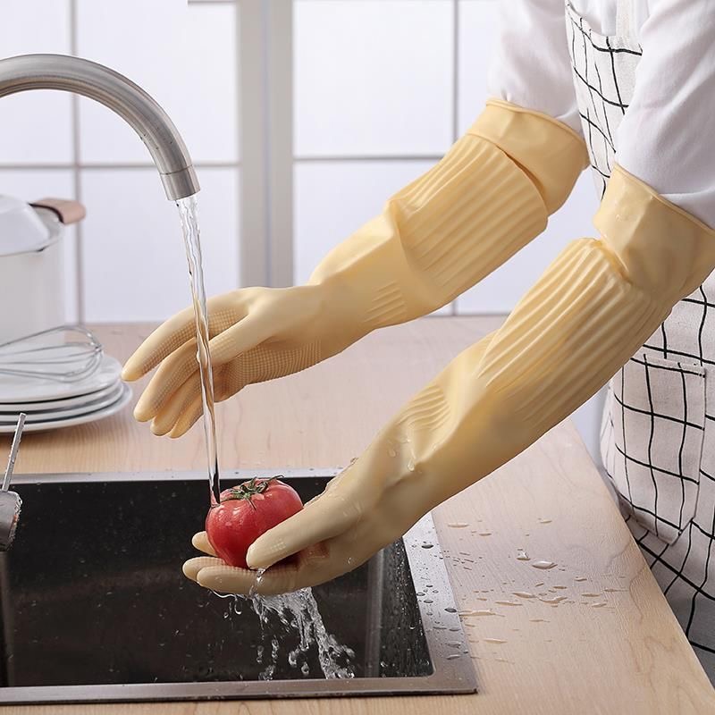 長く使える再利用可能なゴム製食器洗い用手袋 滑り止め家庭用掃 - Dish Glove Rubber のレビューと価格